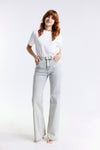 LIGHT WASH HIGH WAIST WIDE LEG JEANS