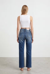 Jeans Donna Flare con Strass – Denim Blu, Vita Media