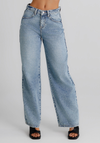 Jeans wide leg effetto used