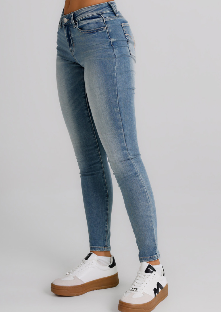 Jeans Donna Slim Fit Denim Chiaro – Vita Media, Effetto Second Skin