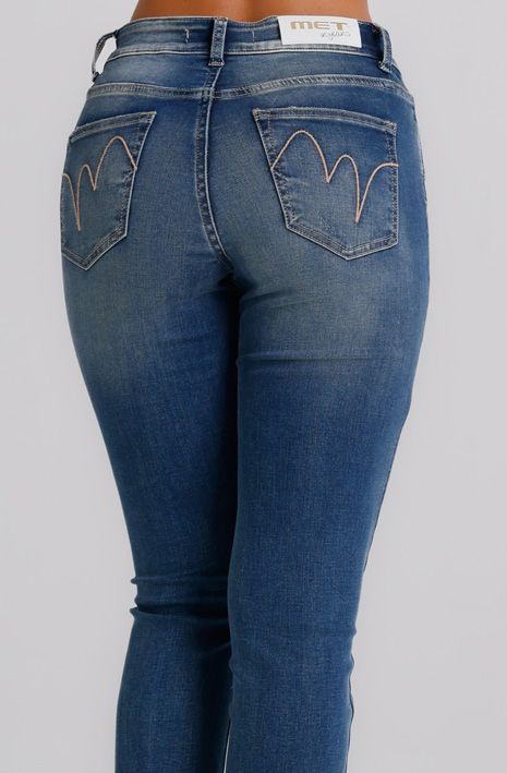 Jeans Donna Straight Fit Denim Medio con Dettagli Used – Vita Media, Stile Casual Moderno