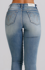 Jeans Donna Slim Fit Denim Chiaro – Vita Media, Effetto Second Skin