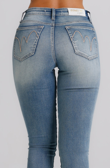 Jeans Donna Slim Fit Denim Chiaro – Vita Media, Effetto Second Skin