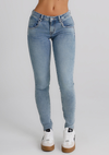 Jeans Donna Straight Slim Fit Denim Chiaro – Vita Media, Linea Essenziale