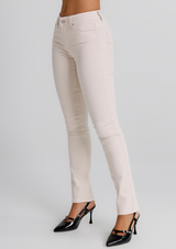 Jeans Donna Straight Fit Beige con Micro Strass – Vita Media, Stile Elegante Moderno