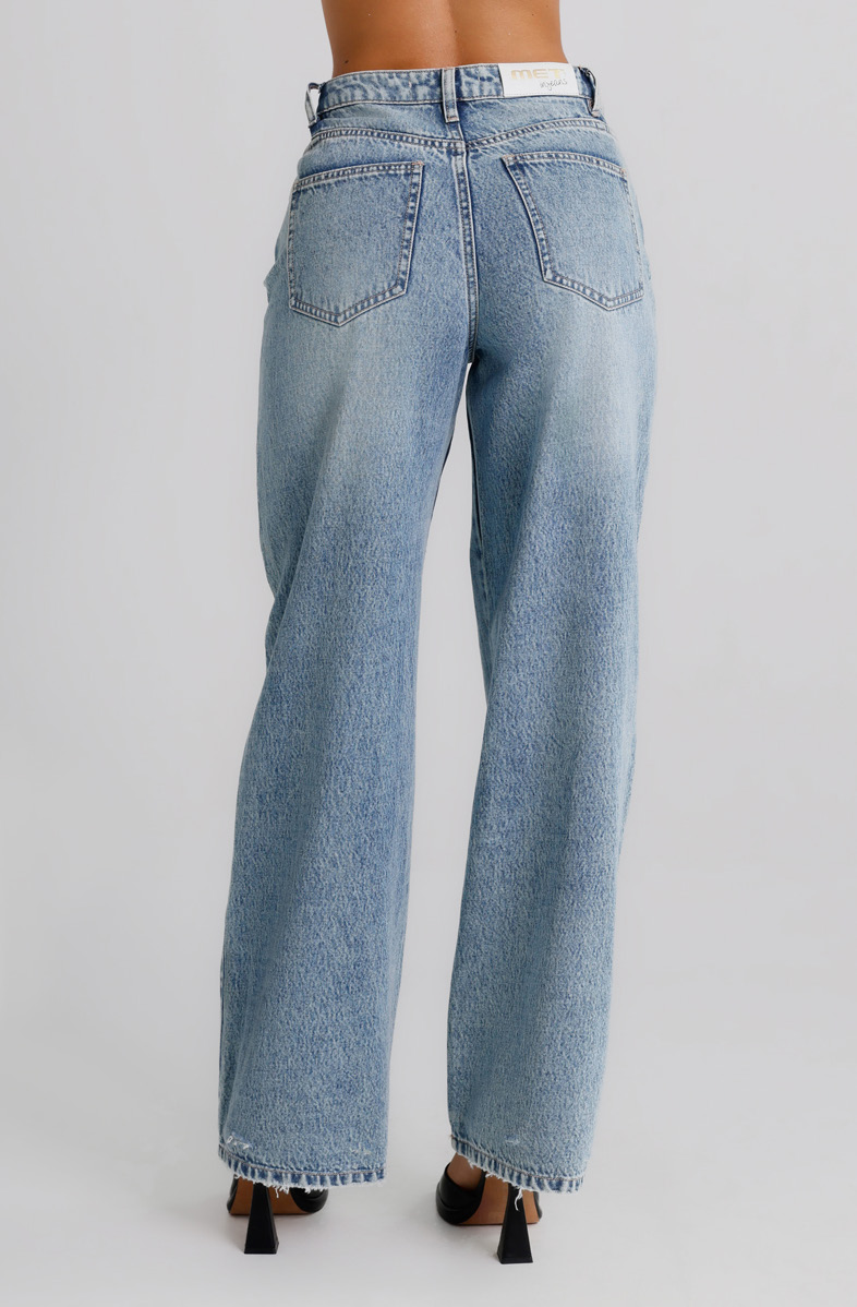 Jeans wide leg effetto used