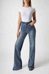 PANTALONE VIVI WIDE LEG CON STRASS