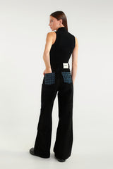 Black Sleeveless High-Neck Top