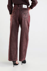 Bordeaux Straight Fit Jeans with Stones