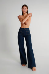 Dark blue palazzo jeans