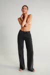 Washed black wide-leg jeans