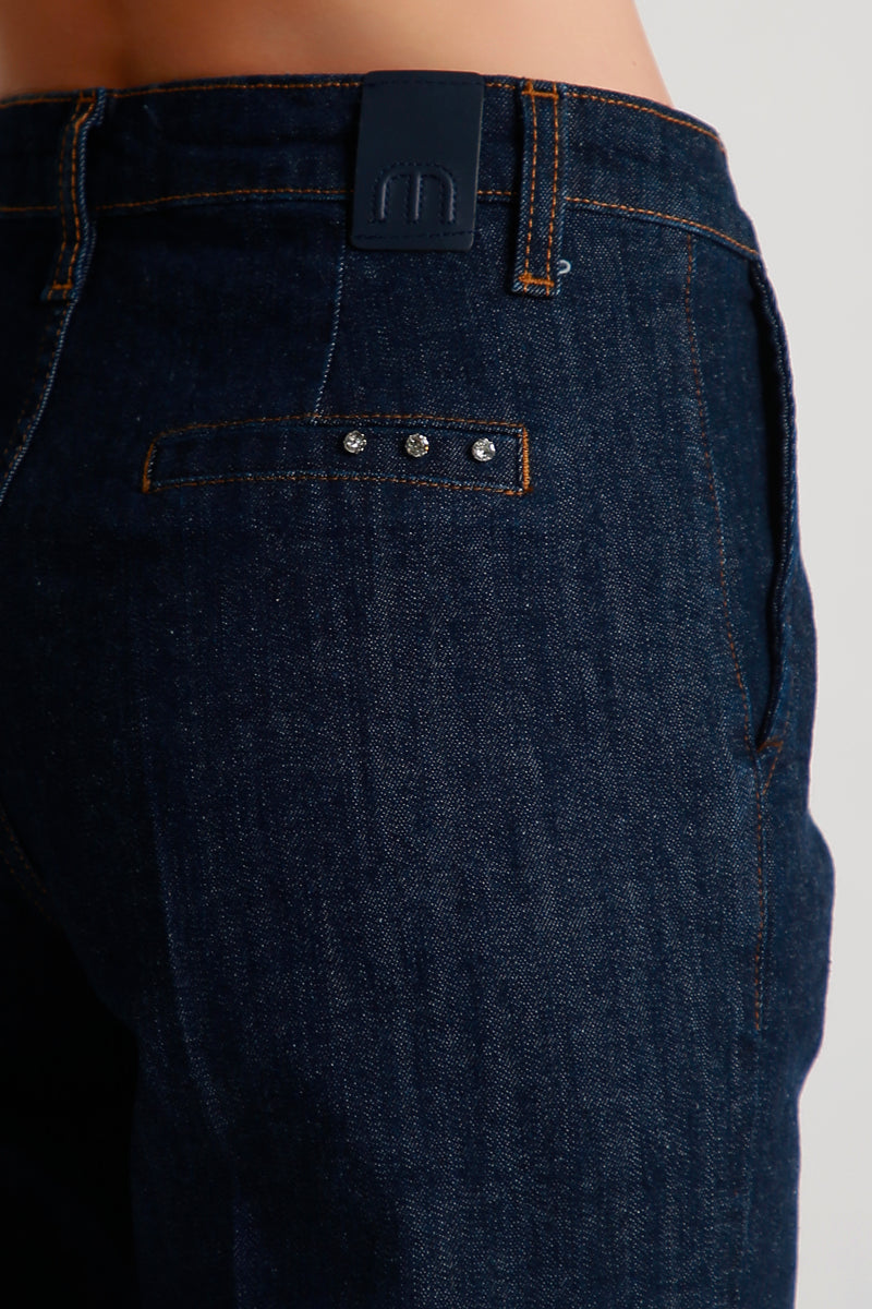 Jeans a palazzo blu indaco