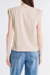 Top Donna Sleeveless con Dettagli Luminosi – Fit Morbido, Stile Minimal Chic