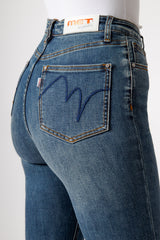 High-Waisted Blue Skinny Jeans