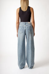 Jeans wide leg effetto used