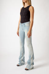 Jeans Donna Wide Leg Destroyed – Denim Chiaro Effetto Vintage