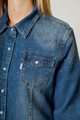 OVERSIZE SHIRT WITH RHINESTONES