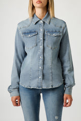 Camicia Giacca Donna in Denim – Lavaggio Medio, Taglio Slim