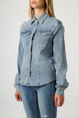Camicia Giacca Donna in Denim – Lavaggio Medio, Taglio Slim