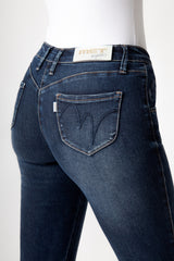 Jeans Donna Skinny Fit Denim Scuro – Vita Media, Effetto Second Skin