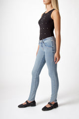 Jeans Donna Straight Slim Fit Denim Chiaro – Vita Media, Linea Essenziale