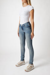 Jeans Donna Slim Fit Denim Chiaro – Vita Media, Effetto Second Skin