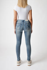 Jeans Donna Slim Fit Denim Chiaro – Vita Media, Effetto Second Skin