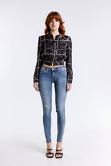 SUPER SKINNY JEANS REGULAR WAIST MEDIUM WASH