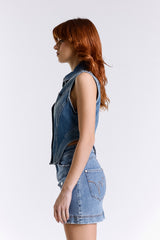 CROPPED DENIM VEST