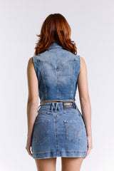 CROPPED DENIM VEST