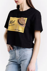 T-SHIRT CROP STAMPA GRAFICA