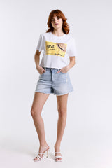 T-SHIRT CROP STAMPA GRAFICA