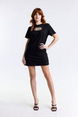T-SHIRT DRESS LOGO CUT OUT