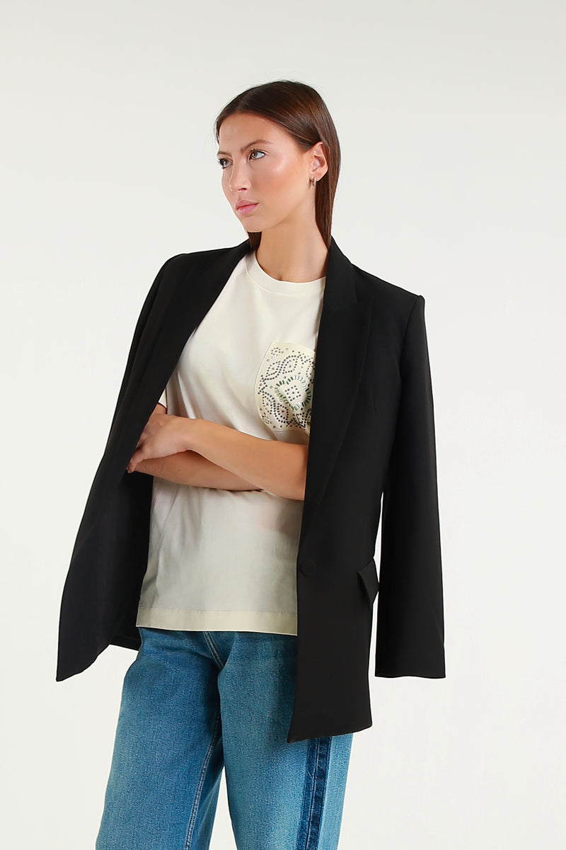 T-shirt Bianca Con Taschino Ricamato