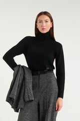 Women's Elegant Black Tweed Jacket
