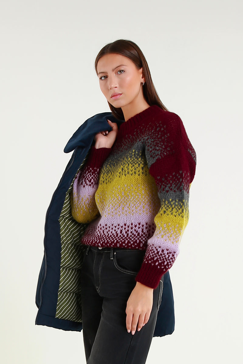 Maglia Donna Multicolor con Sfumature Gradientate