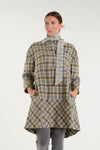 Checked shirt dress with foulard collar