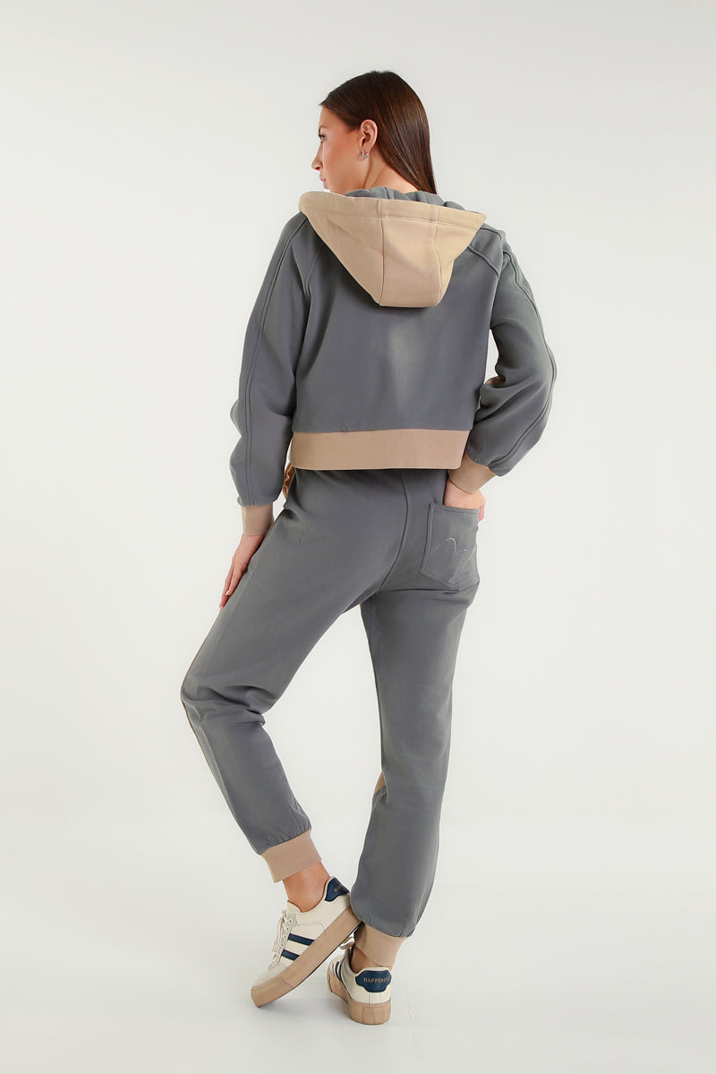 Pantaloni Sportivi con Dettaglio a Contrasto "Iced Coffee"