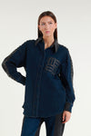 Denim Shirt with Applied Details - Elegance and Comfort