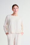 Dropped-shoulder crew neck jumper