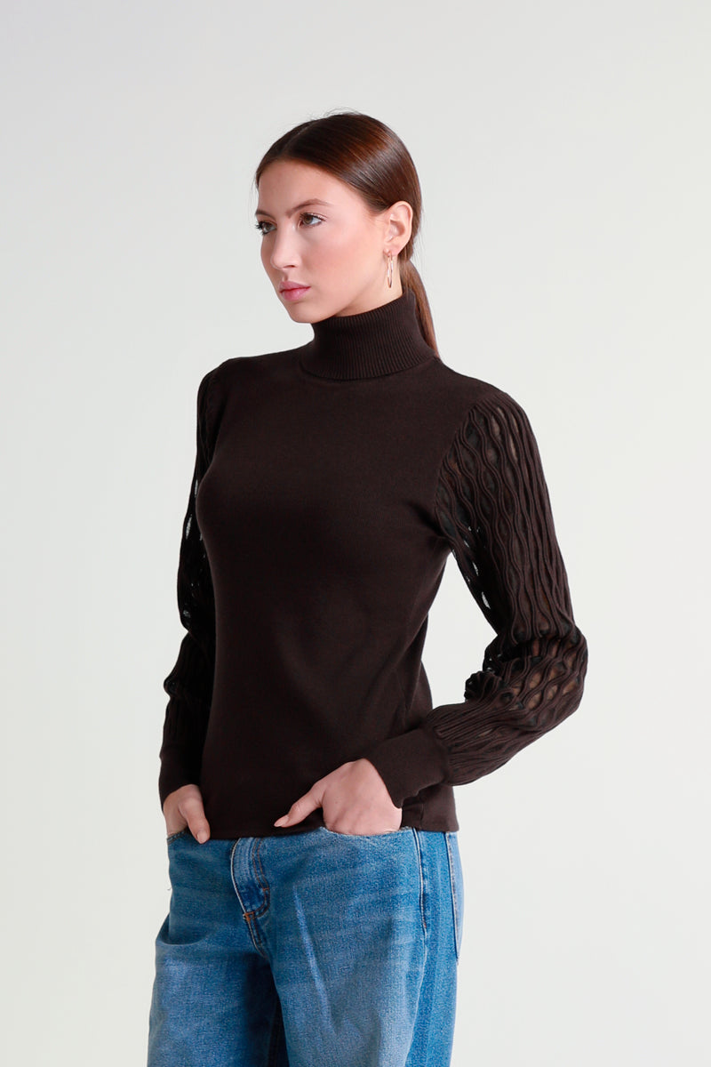 Dolcevita con maniche traforate