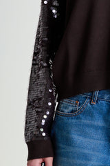 Sequin sleeve top