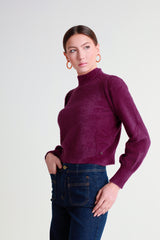 Soft yarn turtleneck sweater