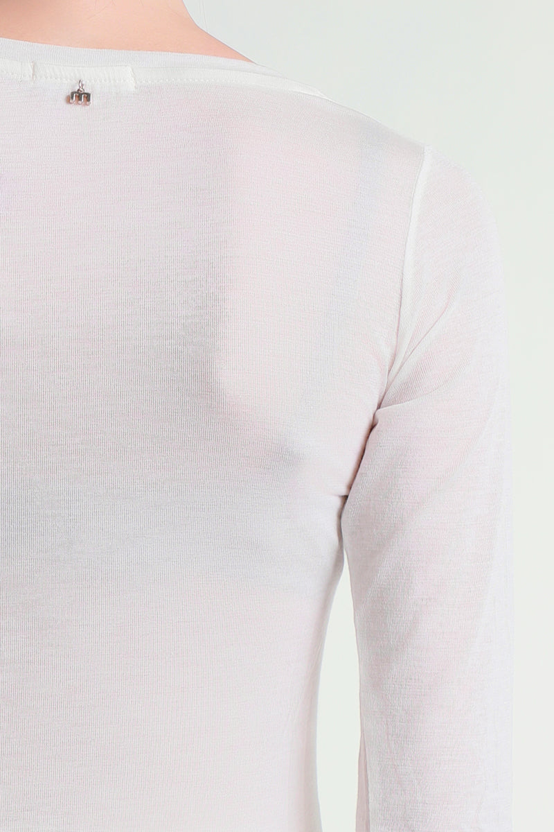 T-shirt scollo a V in jersey leggero