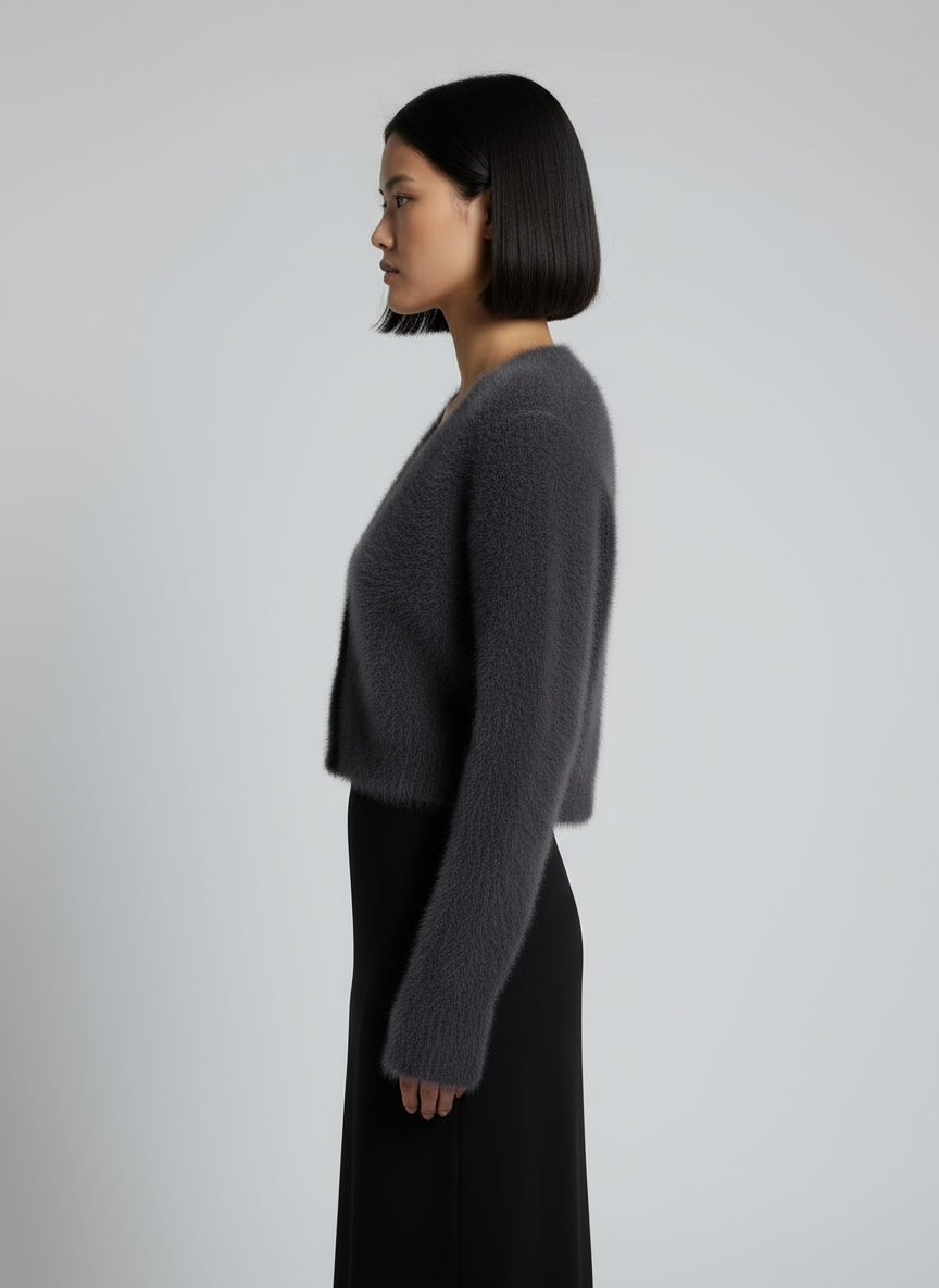 Cardigan Morbido con Bottoni Gioiello