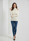 Maglione a Spalle Scoperte con Collo Alto