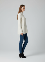 Maglione Tunica a Collo Alto con Tasche