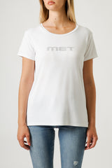 RHINESTONE LOGO CREW NECK T-SHIRT