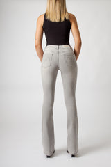 Jeans Donna Flare Fit Grigio – Denim Elasticizzato a Vita Media, Gamba Leggermente Svasata