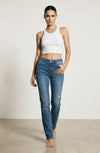 Jeans Donna Straight Fit Denim Medio con Dettagli Used – Vita Media, Stile Casual Moderno